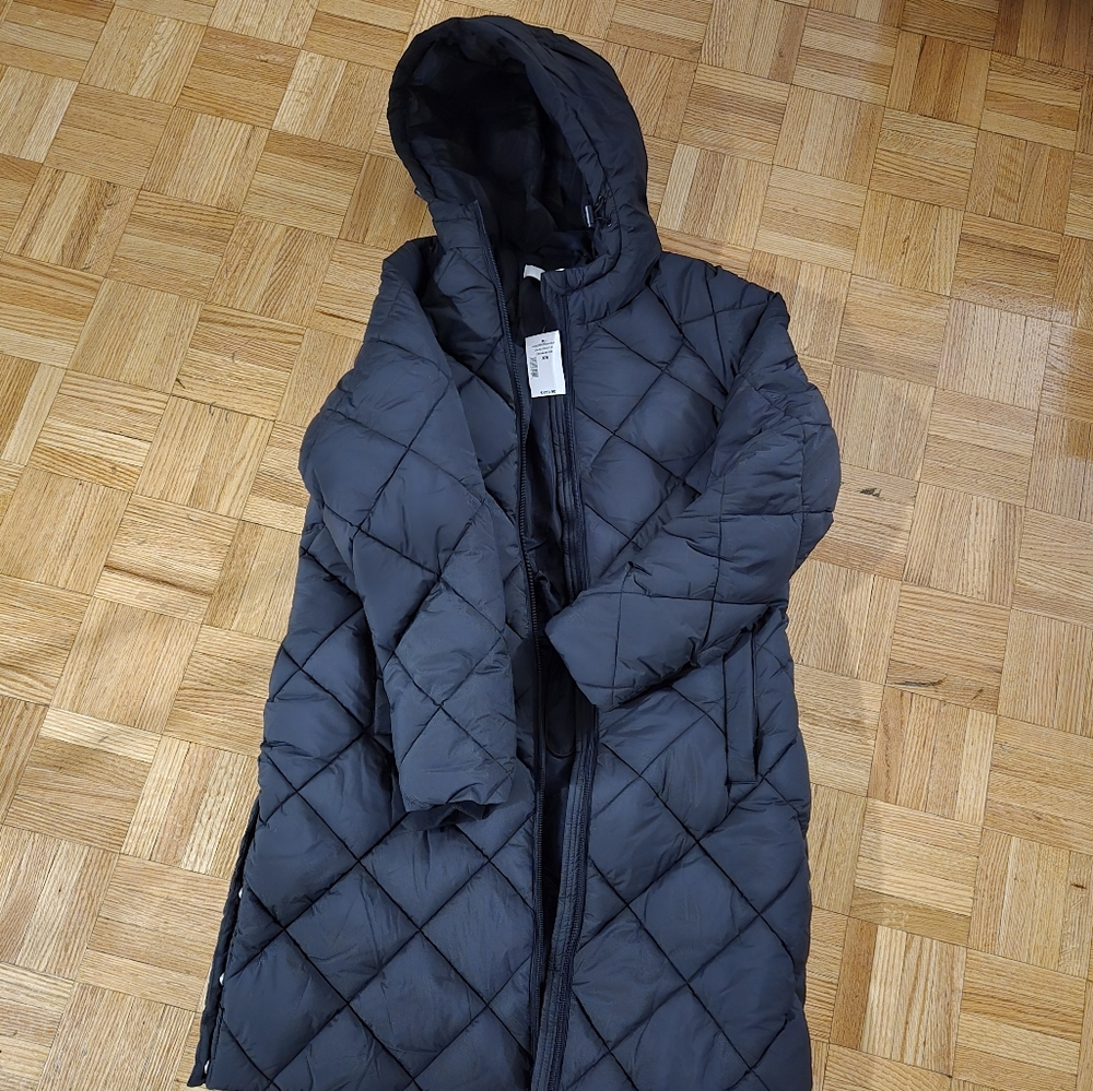 Women's Cleo Black Quilted Hooded Coat
